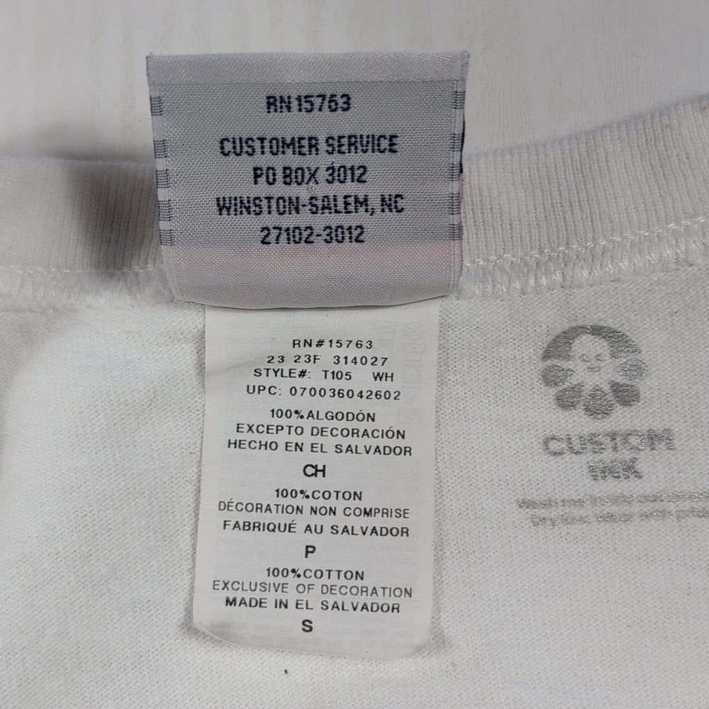 Champion White Graphic T-Shirt Small ONECON Earth World Graphic Faith Based Tee - Picture 7 of 12